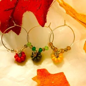 Fall wine glass charms